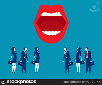 Large mouth. Business people and mouth. Concept business vector illustration.