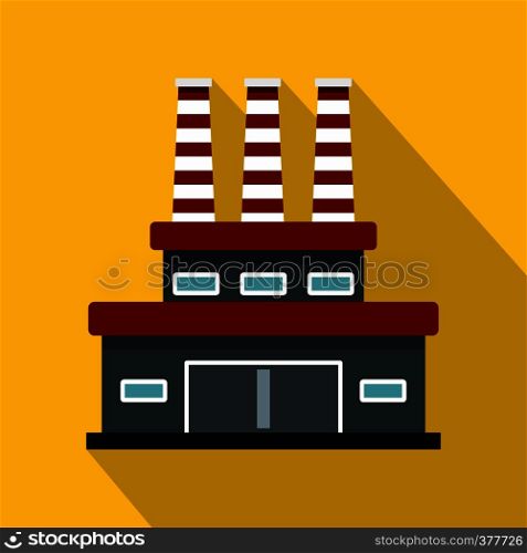 Large oil refinery icon. Flat illustration of large oil refinery vector icon for web. Large oil refinery icon, flat style