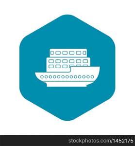 Large passenger ship icon. Simple illustration of large passenger ship vector icon for web. Large passenger ship icon, simple style