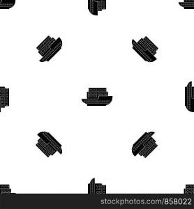 Large passenger ship pattern repeat seamless in black color for any design. Vector geometric illustration. Large passenger ship pattern seamless black