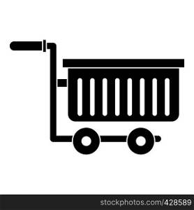 Large plastic supermarket cart icon. Simple illustration of large plastic supermarket cart vector icon for web. Large plastic supermarket cart icon, simple style