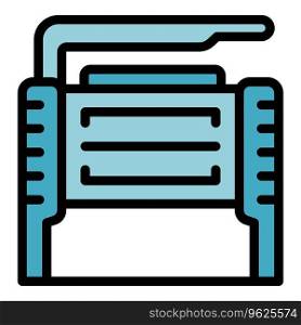 Large plotter icon outline vector. Printer machine. Digital screen color flat. Large plotter icon vector flat