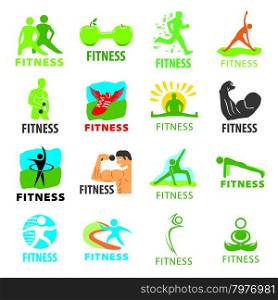 large set of vector logos for fitness