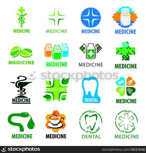 large set of vector logos for medicine