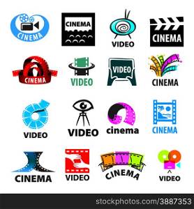 large set of vector logos for video production