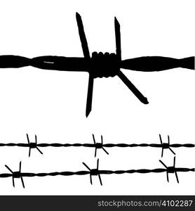 Large silhouette of some barbed wire and a seamless string