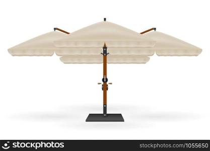 large sun umbrella for bars and cafes on the terrace or the beach vector illustration isolated on white background