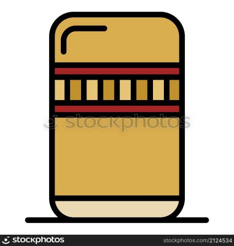 Large thermos icon. Outline large thermos vector icon color flat isolated. Large thermos icon color outline vector