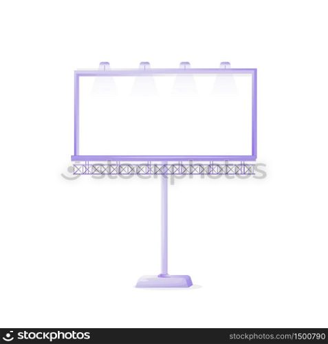 Large vector advert board sign illustration. Big empty street stand. Commercial billboard mockup design with copy space. Isolated object on white background. Announcement banner. Large vector advert board sign illustration