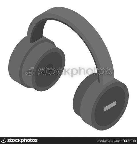 Large wireless headphones icon. Isometric of large wireless headphones vector icon for web design isolated on white background. Large wireless headphones icon, isometric style