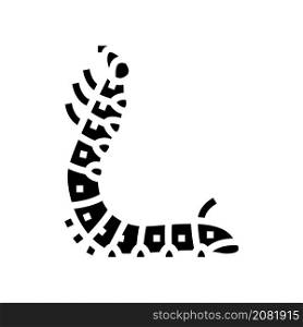 larvae silkworm glyph icon vector. larvae silkworm sign. isolated contour symbol black illustration. larvae silkworm glyph icon vector illustration