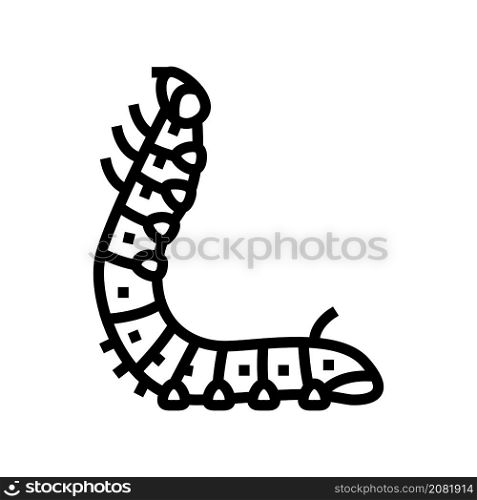 larvae silkworm line icon vector. larvae silkworm sign. isolated contour symbol black illustration. larvae silkworm line icon vector illustration