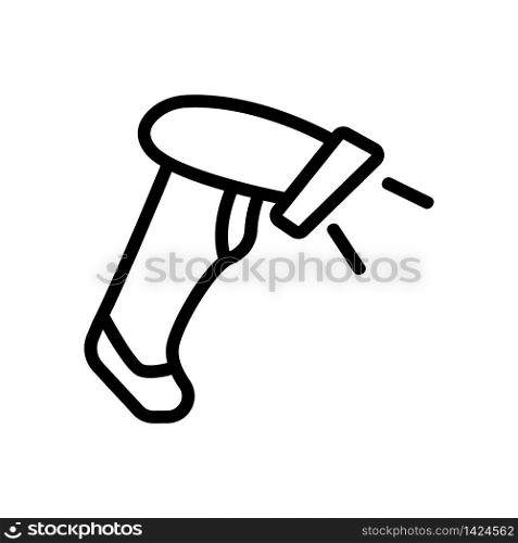 laser barcode scanner in action icon vector. laser barcode scanner in action sign. isolated contour symbol illustration. laser barcode scanner in action icon vector outline illustration
