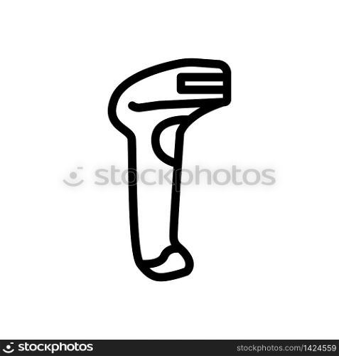 laser barcode scanner with holder icon vector. laser barcode scanner with holder sign. isolated contour symbol illustration. laser barcode scanner with holder icon vector outline illustration