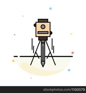 Laser, Building, Construction, Level, Tool Abstract Flat Color Icon Template