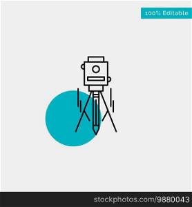 Laser, Building, Construction, Level, Tool turquoise highlight circle point Vector icon