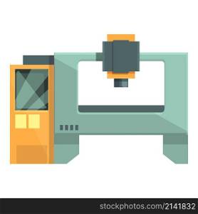 Laser cnc machine icon cartoon vector. Industry factory. Lathe equipment. Laser cnc machine icon cartoon vector. Industry factory