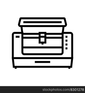 laser cutter tool work line icon vector. laser cutter tool work sign. isolated contour symbol black illustration. laser cutter tool work line icon vector illustration