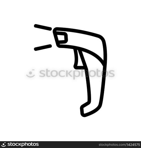 laser device for scanning data in supermarket icon vector. laser device for scanning data in supermarket sign. isolated contour symbol illustration. laser device for scanning data in supermarket icon vector outline illustration