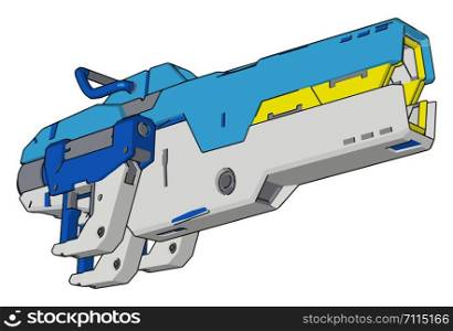 Laser gun, illustration, vector on white background.