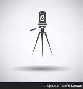 Laser level tool icon on gray background, round shadow. Vector illustration.
