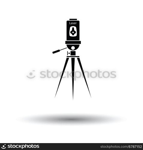 Laser level tool icon. White background with shadow design. Vector illustration.