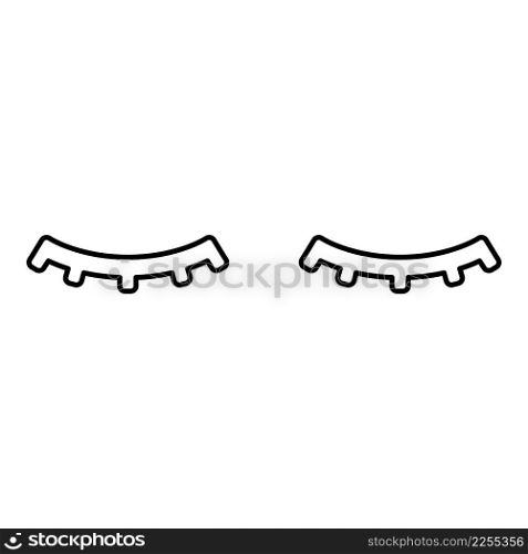 Lashs mascara make up concept silhouette contour outline line icon black color vector illustration image thin flat style simple. Lashs mascara make up concept silhouette contour outline line icon black color vector illustration image thin flat style