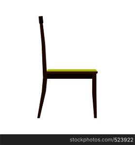 ?lassic chair side view comfortable elegance brown stylish furniture vector icon. Vintage luxury seat interior room