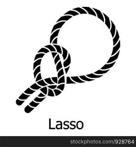Lasso icon. Simple illustration of lasso vector icon for web. Lasso icon, simple black style