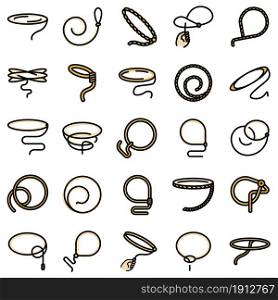 Lasso icons set. Outline set of lasso vector icons thin line color flat on white. Lasso icons set vector flat