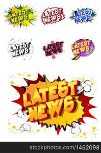 Latest News - Comic book style word on abstract background.