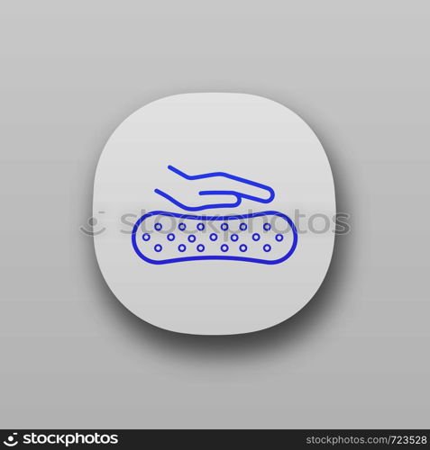 Latex mattress material app icon. Memory foam or gel mattress, pillow filler. Soft, elastic, body contouring latex. UI/UX user interface. Web or mobile application. Vector isolated illustration. Latex mattress material app icon