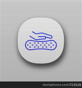 Latex mattress material app icon. Memory foam or gel mattress, pillow filler. Soft, elastic, body contouring latex. UI/UX user interface. Web or mobile application. Vector isolated illustration. Latex mattress material app icon