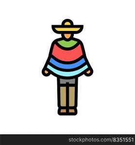 latino man color icon vector. latino man sign. isolated symbol illustration. latino man color icon vector illustration