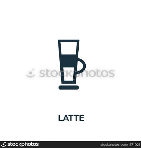 Latte icon. Premium style design from coffe shop collection. UX and UI. Pixel perfect latte icon. For web design, apps, software, printing usage.. Latte icon. Premium style design from coffe shop icon collection. UI and UX. Pixel perfect latte icon. For web design, apps, software, print usage.