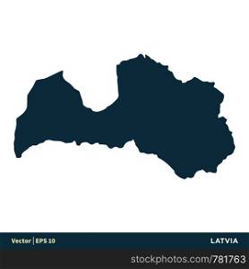 Latvia - Europe Countries Map Vector Icon Template Illustration Design. Vector EPS 10.