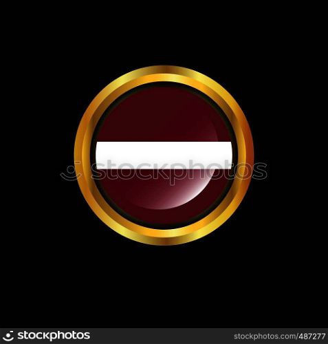 Latvia flag Golden button