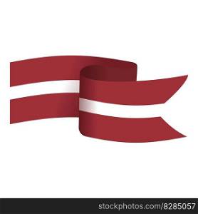 Latvia ribbon flag icon cartoon vector. National travel. Round state. Latvia ribbon flag icon cartoon vector. National travel