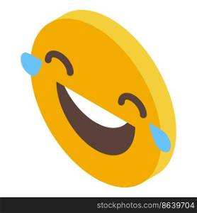 Laugh emoji icon isometric vector. Face smile. Happy emoticon. Laugh emoji icon isometric vector. Face smile