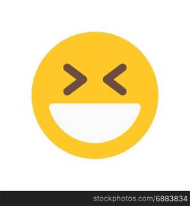 laughing emoji, icon on isolated background,
