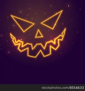 laughing ghost face neon style halloween festival background