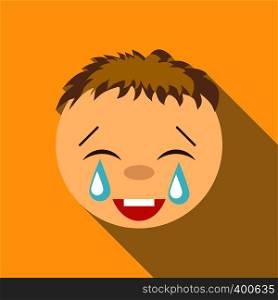 Laughter to tears icon. Flat illustration of laughter to tears vector icon for web. Laughter to tears icon, flat style