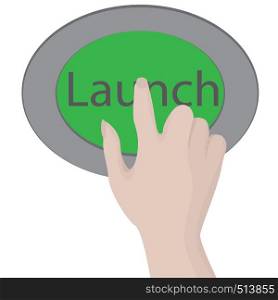 Launch button vector illustration. Business motivation Opportunity conept