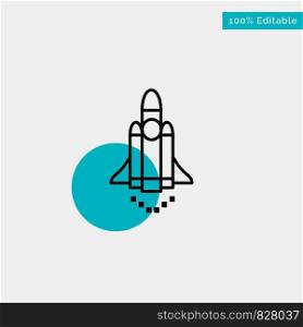 Launch, Launching, Marketing, Promote turquoise highlight circle point Vector icon