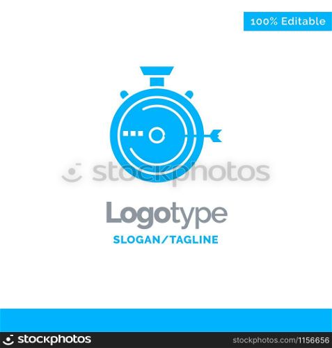 Launch, Management, Optimization, Release, Stopwatch Blue Solid Logo Template. Place for Tagline
