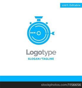 Launch, Management, Optimization, Release, Stopwatch Blue Solid Logo Template. Place for Tagline