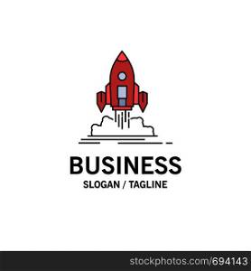 Launch, mission, shuttle, startup, publish Flat Color Icon Vector