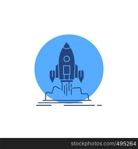 Launch, mission, shuttle, startup, publish Glyph Icon.. Vector EPS10 Abstract Template background