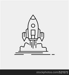Launch, mission, shuttle, startup, publish Line Icon. Vector isolated illustration. Vector EPS10 Abstract Template background