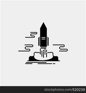 launch, Publish, App, shuttle, space Glyph Icon. Vector isolated illustration. Vector EPS10 Abstract Template background